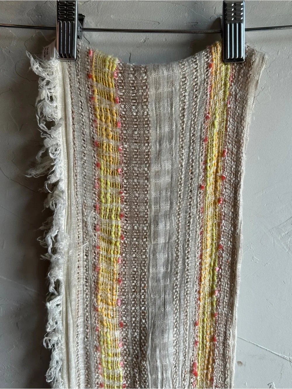 Boho Fringe Textured Woven Scarf Festival Cottagecore Earthy Layering Wrap‎ 8x70